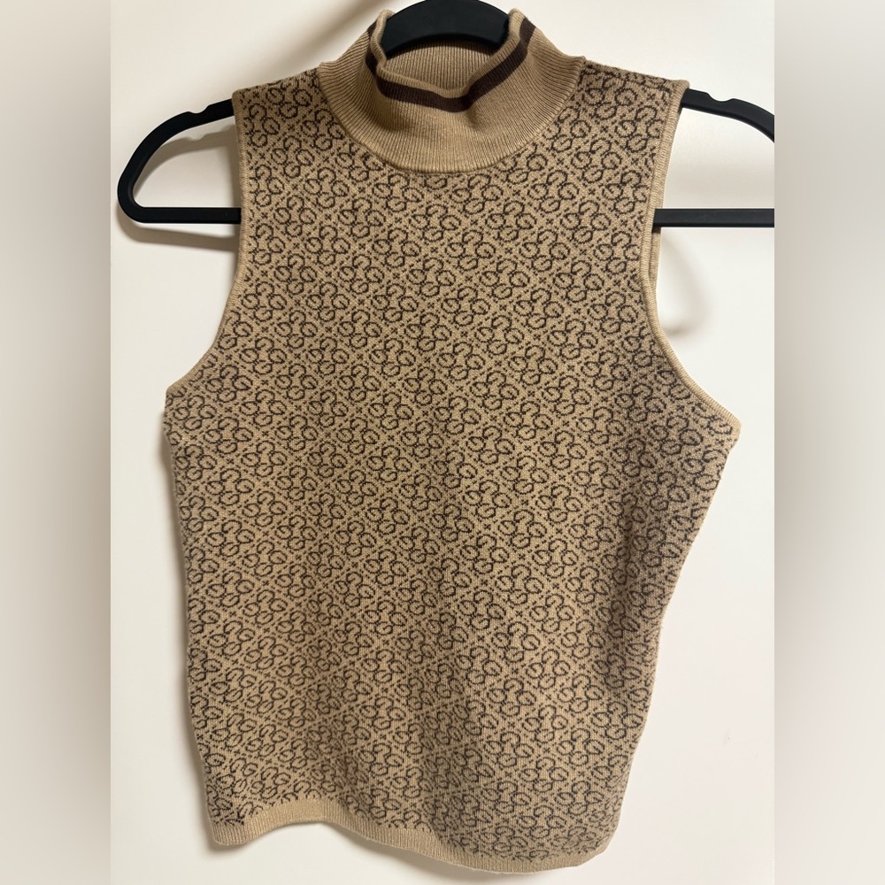 Guess Tan Patterned Tank Top